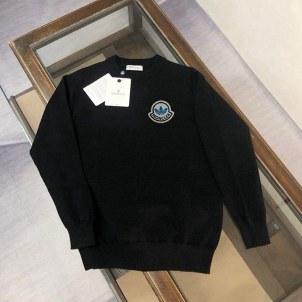 MONCLER black crew neck sweater